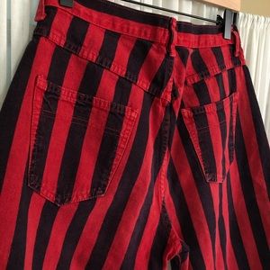 Vintage Cherokee black and red striped shorts